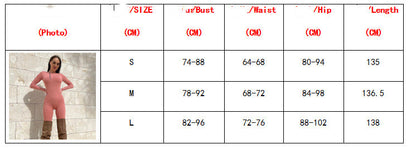 Women's Sports Casual Solid Color Round Neck Zipper Pocket Long Sleeve Slim Fit One-piece Trousers