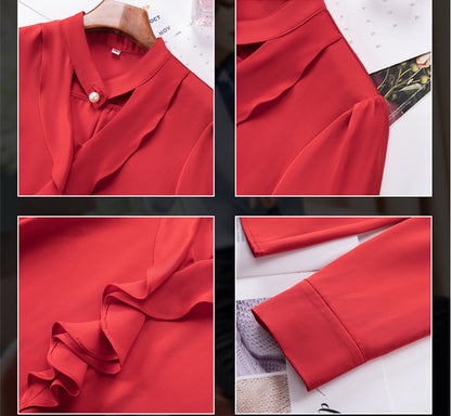 Blusa de oficina de negocios Camisa de uso profesional para recepción de salón de belleza