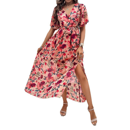 Vestido estampado casual de vacaciones de moda para mujer