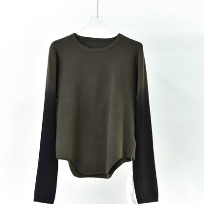 Women's Hanging Dyed Gradient Round Neck Thickened Pullover Sweater