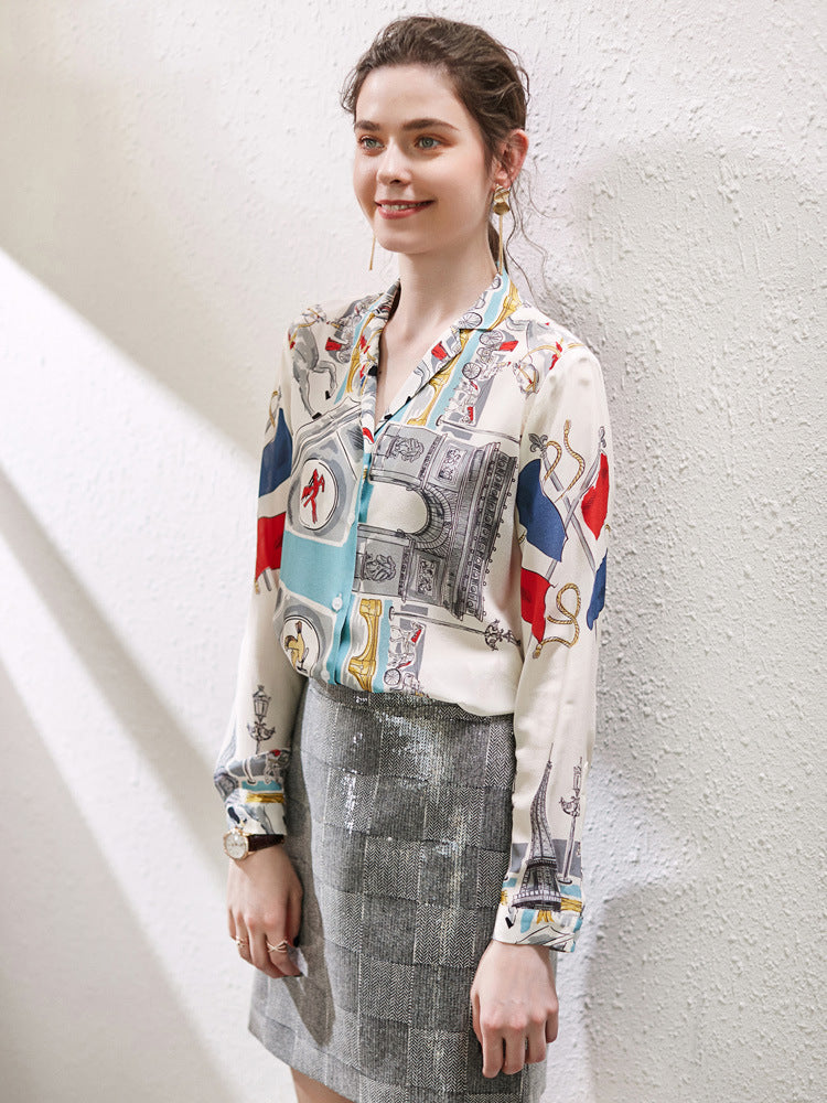 Hemd mit Retro-Print für Damen