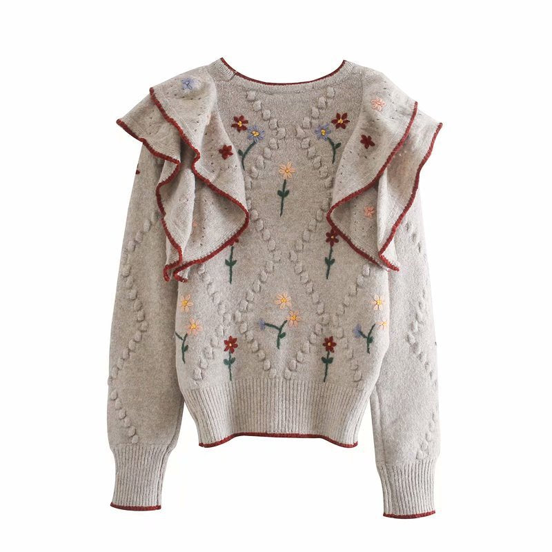 Women's jacket with embroidered knitted cardigan