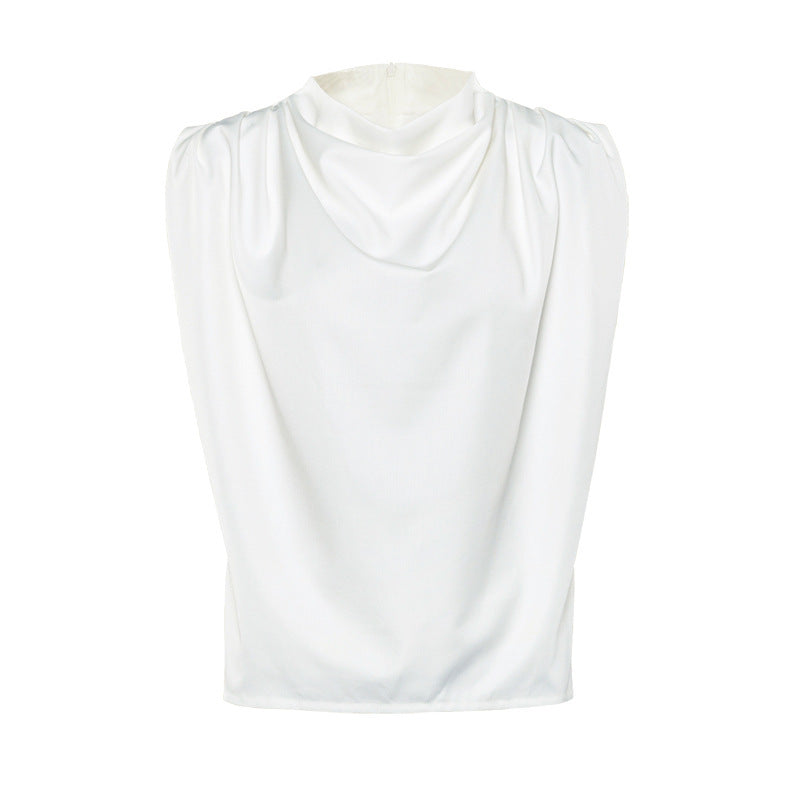 White loose-fitting sleeveless top