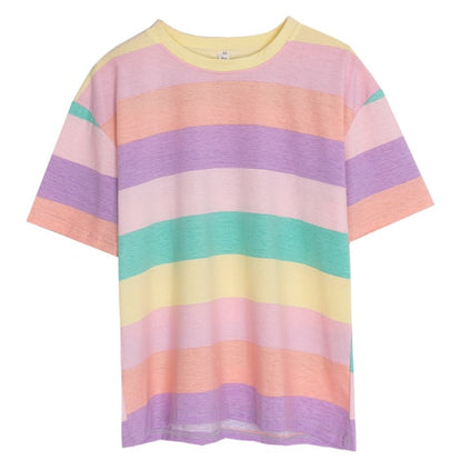 Wind rainbow striped t-shirt