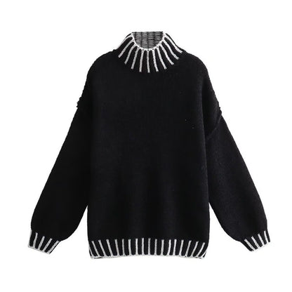 Women's Fashion Casual Multi-color Loose Pullover Sweater