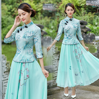 Top cheongsam chino clásico y elegante