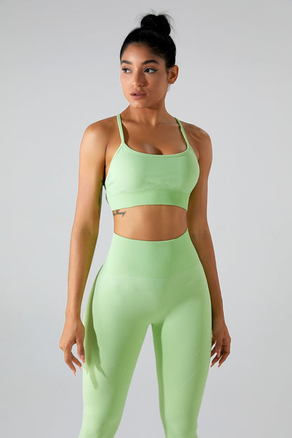 Crisscross Scoop Neck Top and High Waist Pants Active Set