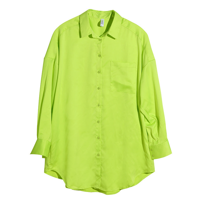 Fluoreszierendes Fruit Green Langarmshirt Damen