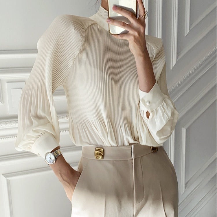 Women's New Perspective Design Half High Collar Shirt