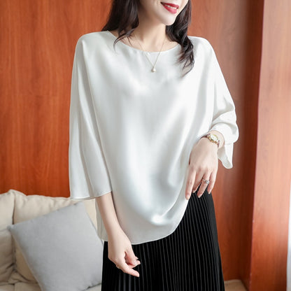 Thin Round Neck Temperament Loose T-shirt