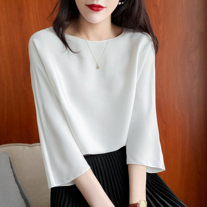 Thin Round Neck Temperament Loose T-shirt