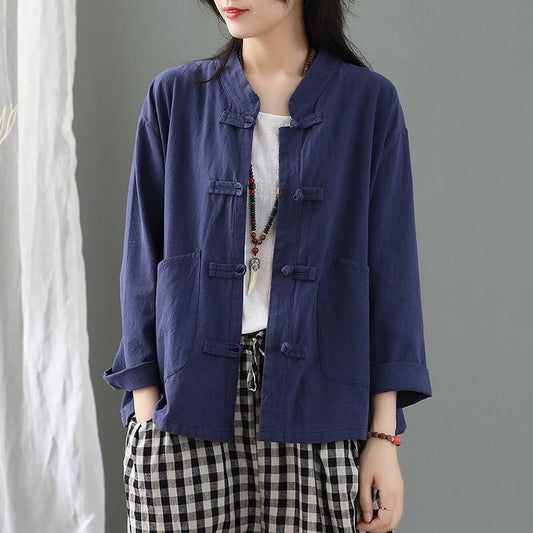 Cotton Linen Cardigan Shirt Jacket Casual