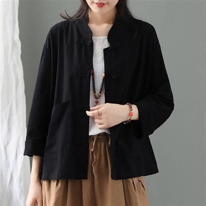 Cotton Linen Cardigan Shirt Jacket Casual