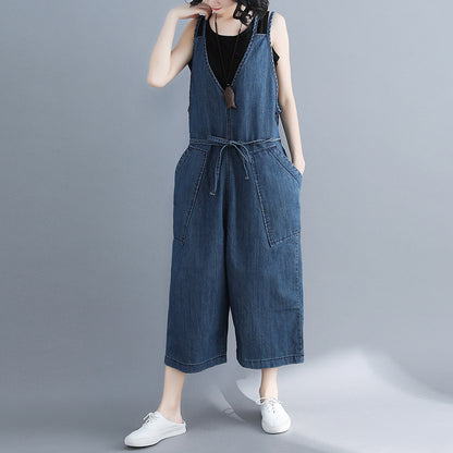 Damen Frühling Neue Lose Große Größe Casual Denim Overalls