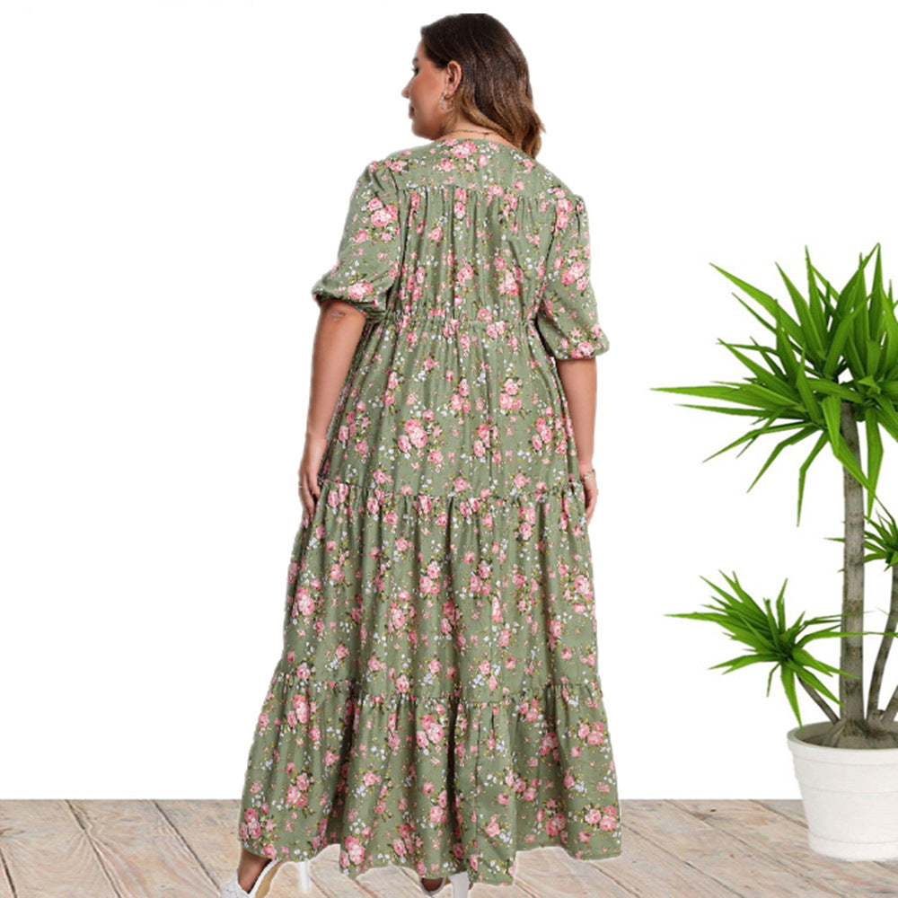 Loses Kleid mit böhmischem Print für Damen