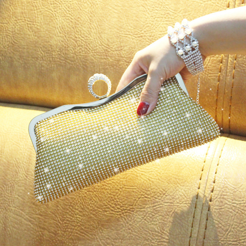 Fashion Clutch With Ring Dinner Bag  Diamond