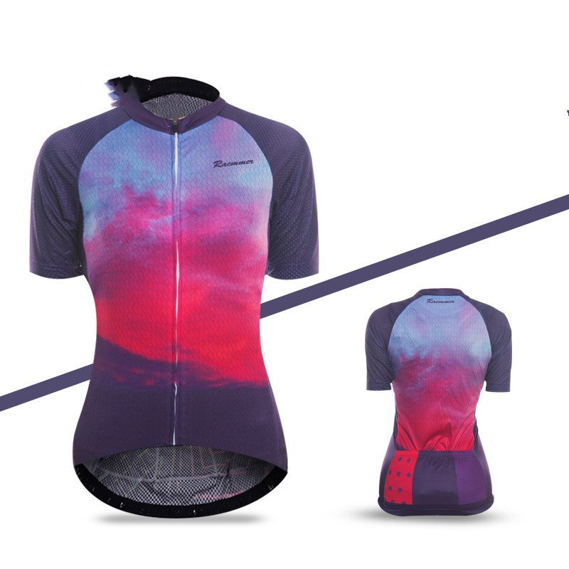 Ropa de ciclismo para mujer con estampado colorido de bicicleta 