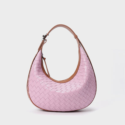 Bolso de piel auténtica de diseño Niche para mujer tejido