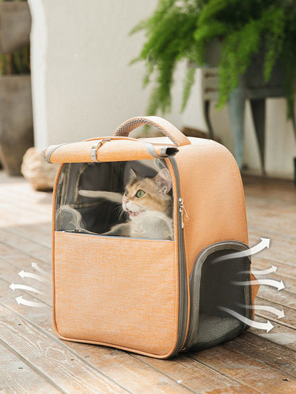 Cat Going Out Portable Large Capacity Canvas Backpack