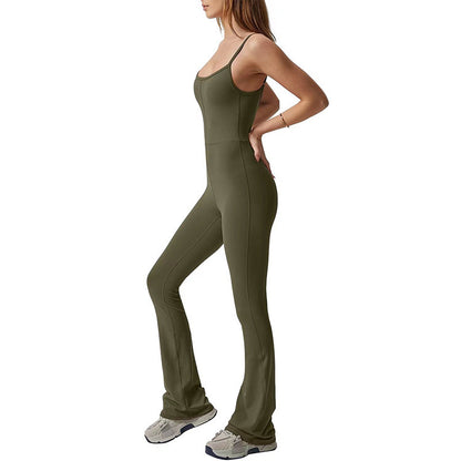 With Chest Pad One-piece Yoga Clothes Sports Suit Can Be Worn Outside