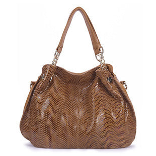 European And American Fashion Large-capacity Snake Print Shoulder Handbag