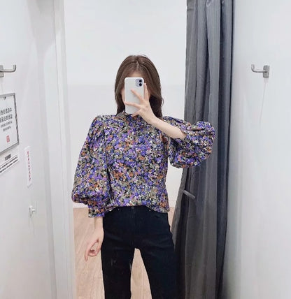 Women's Joker Thin Thin Turtleneck Print Shirt