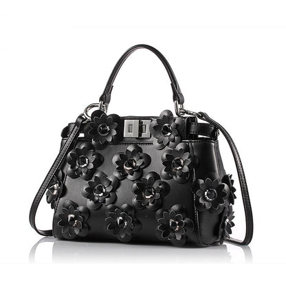 Cowhide Bag Handbag Mini Flower Shoulder Diagonal Female Bag