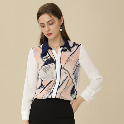 Camisa estampada con solapa de cárdigan