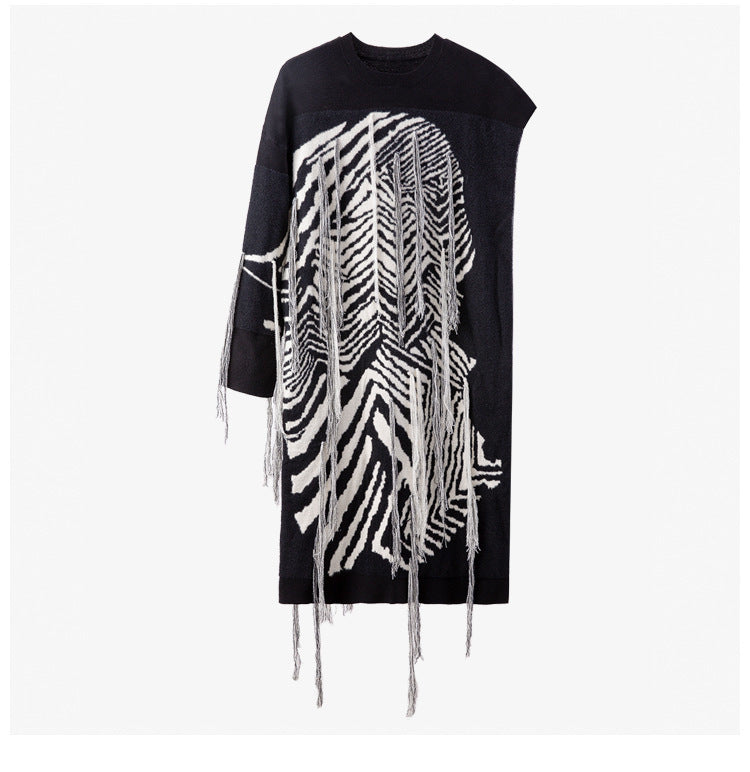 Women's Irregular Tassel Knitwear Dress