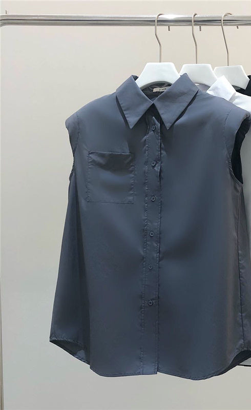 Camisa cómoda tipo chaleco con temperamento para viajeros