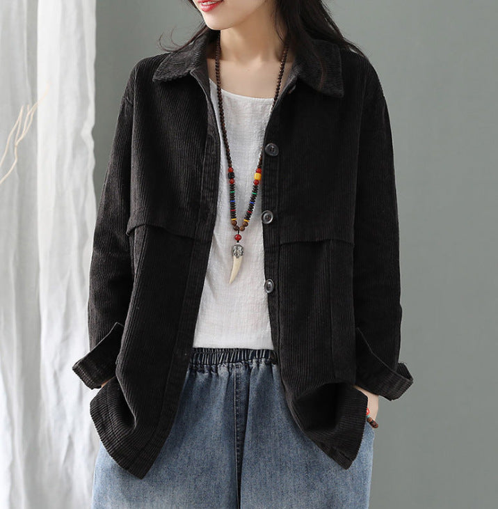 Casual Cardigan Loose Corduroy Jacket