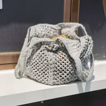 Bolso de mano para mujer, estilo vintage, tejido a crochet, para llevar al hombro