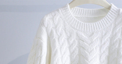 Cable-knit Sweater Women's Design Sense Loose