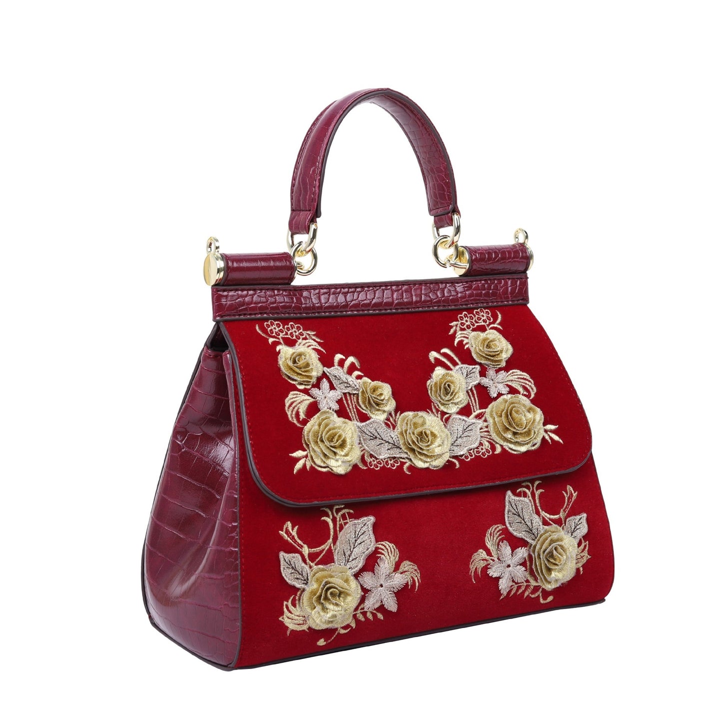 Women's Hand-held Embroidered Flower Crossbody Bag