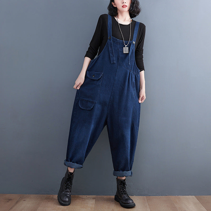 Damen-Overall „Real Shot“ aus Denim in Übergröße