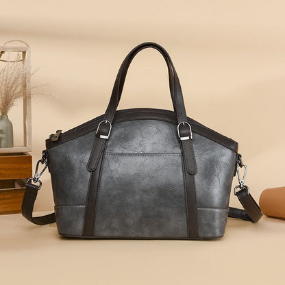 Bolso de mano retro de piel suave para mujer