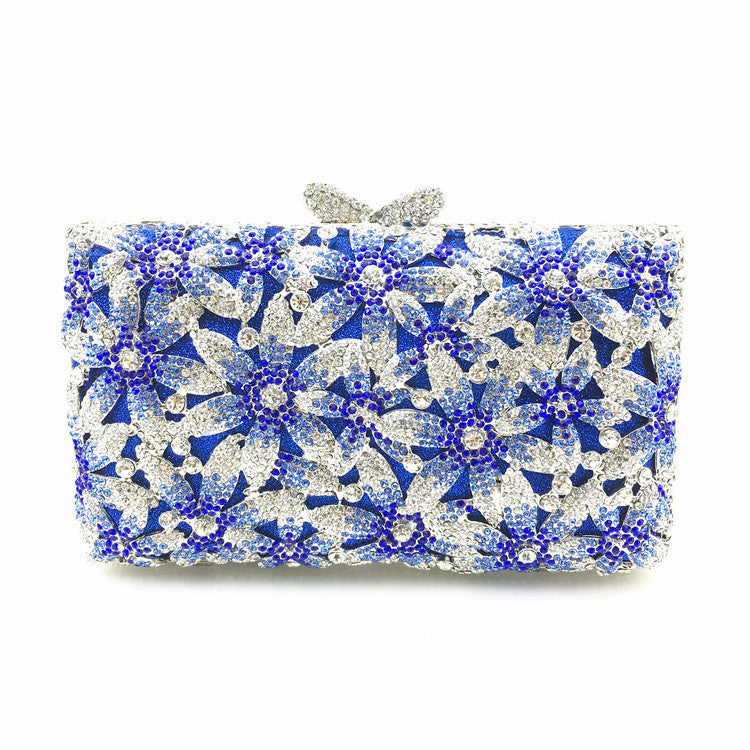 Europäische und amerikanische Boutique-Clutch mit Blumen- und Strasssteinen