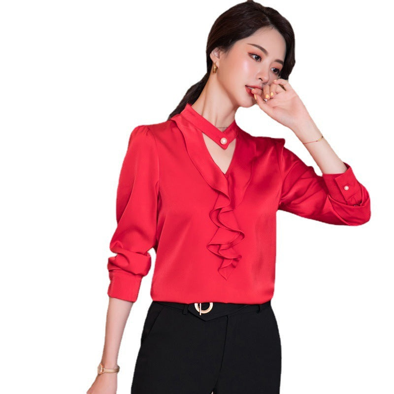 Blusa de oficina de negocios Camisa de uso profesional para recepción de salón de belleza