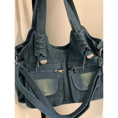 Denim Schulter Vintage Casual All-matching Schulter Messenger Tasche