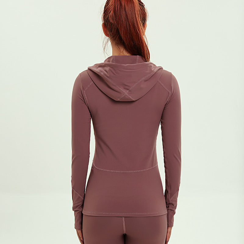 Zip Long Sleeve Sports Stretch Slim Yoga Suit