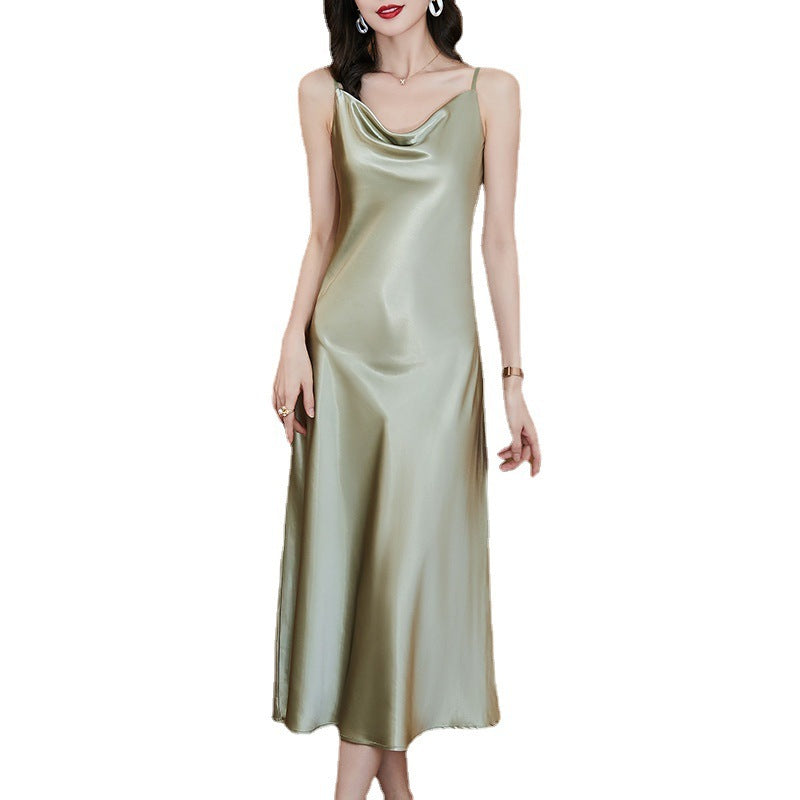 Sommerkleid aus Seidensatin für Damen in Übergröße