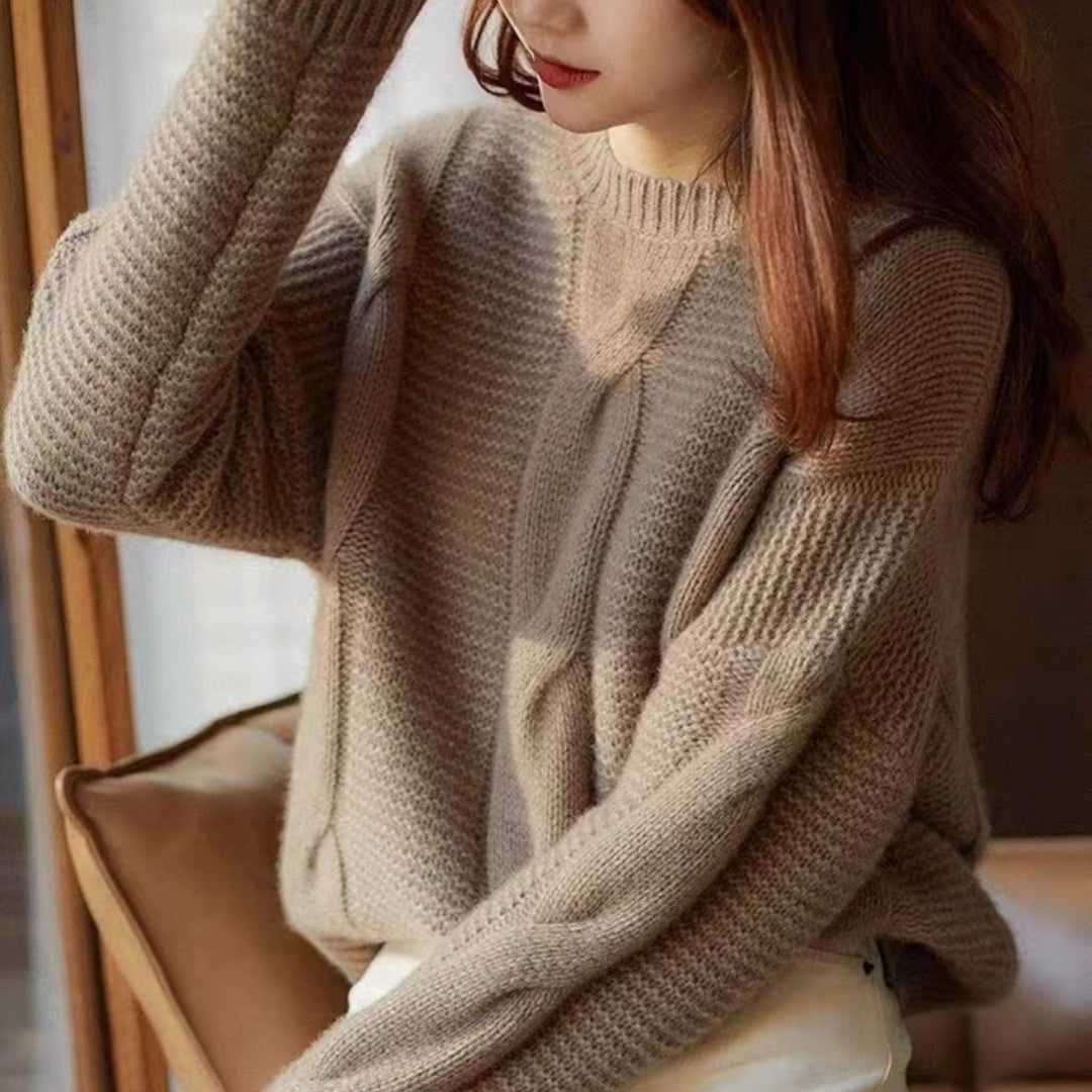 Women's Woolen Sweater Autumn And Winter Heavy Industry Idle Style Loose Thick Sweater