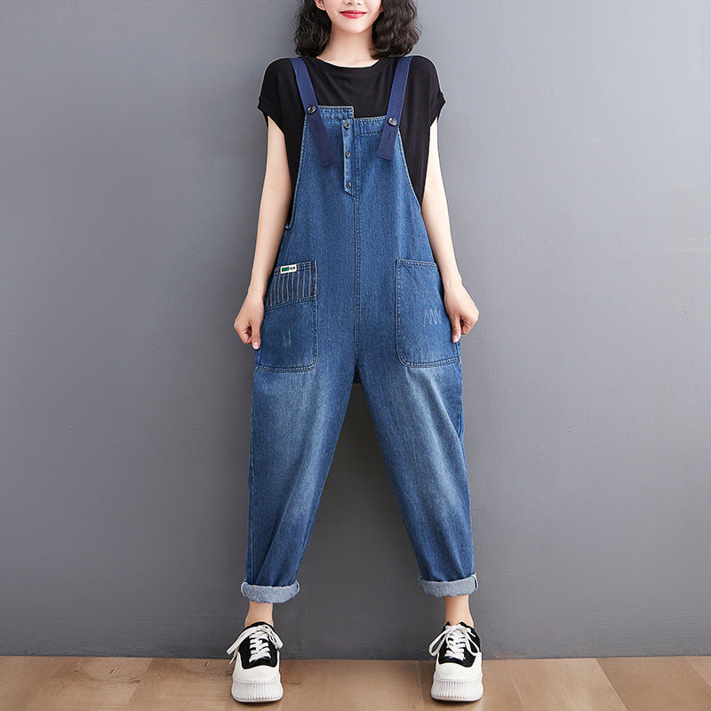 Women's New Loose Casual Retro Fashion Denim Overalls