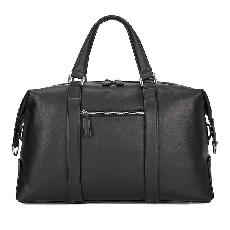 The First Layer Of Leather Casual Travel Bag Black Classic Nappa Leather Travel Bag Luggage Bag