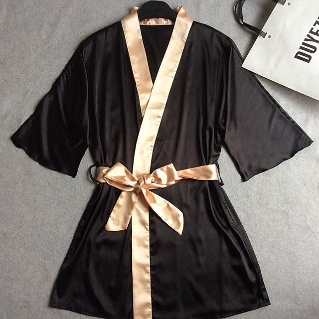 Women's Exquisite Silk Satin Kimono Robe