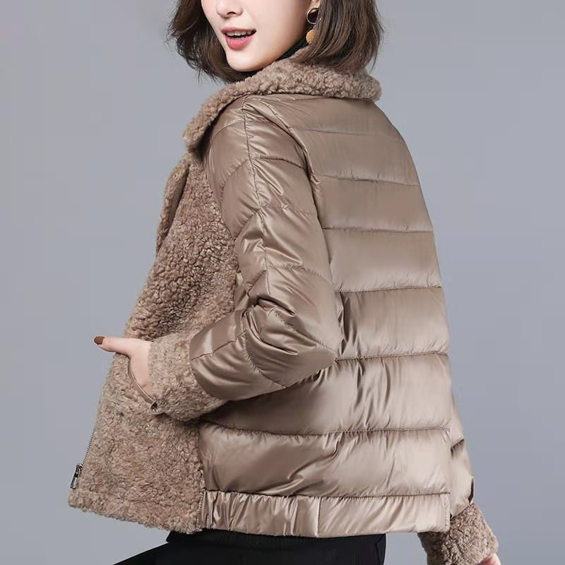 All-Match Thick Plus Size Women's Lamb Wool Coat