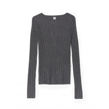 Women's Fashionable Silk Cashmere Half-open Collar Bottoming Top