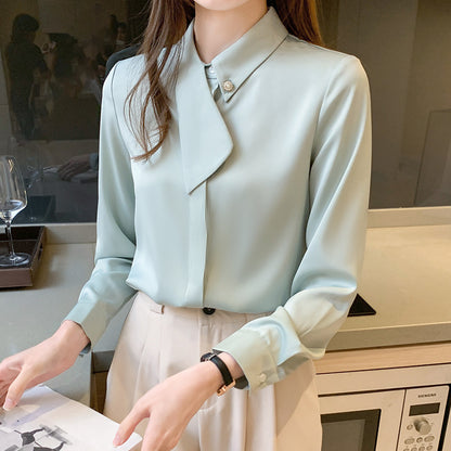 Western Style Long-sleeved Temperament Stand-up Collar Shirt