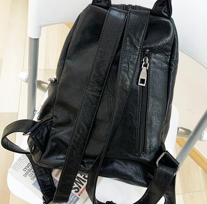 Fashion Leather Double Shoulder Dumpling Backpack