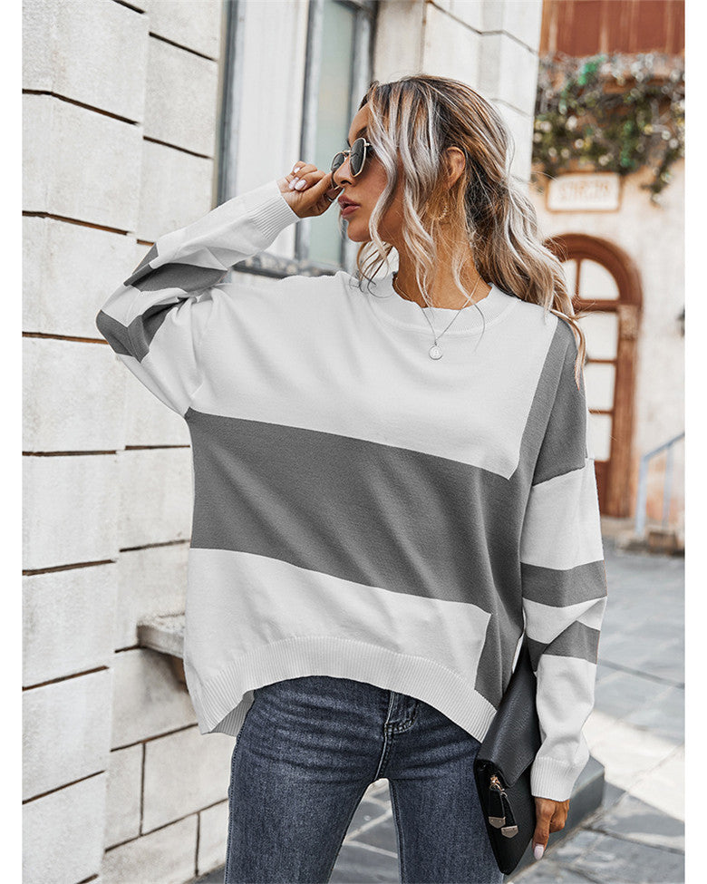 Herbst Nähte Unregelmäßigen Lose Frauen Pullover